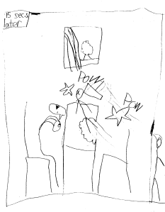 The angry neighbour throwns the hammer back, clever Ezra ducks!